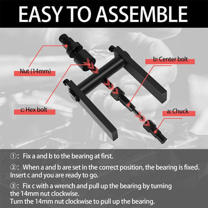 Kit de 10 outils pour extraire les roulements de moto — Acier traité, usage polyvalent et étui de rangement — idéal pour atelier ou entretien à domicile — 50% de réduction