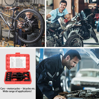 Kit de 10 outils pour extraire les roulements de moto — Acier traité, usage polyvalent et étui de rangement — idéal pour atelier ou entretien à domicile — 50% de réduction