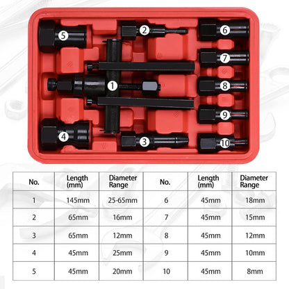 Kit de 10 outils pour extraire les roulements de moto — Acier traité, usage polyvalent et étui de rangement — idéal pour atelier ou entretien à domicile — 50% de réduction