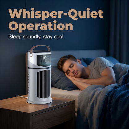 📢 -50% MAINTENANT !  Ventilateur Turbo Portable ⚡ 9 Vitesses 🌬️ Silencieux & Léger 💧 USB 🔌 Blanc